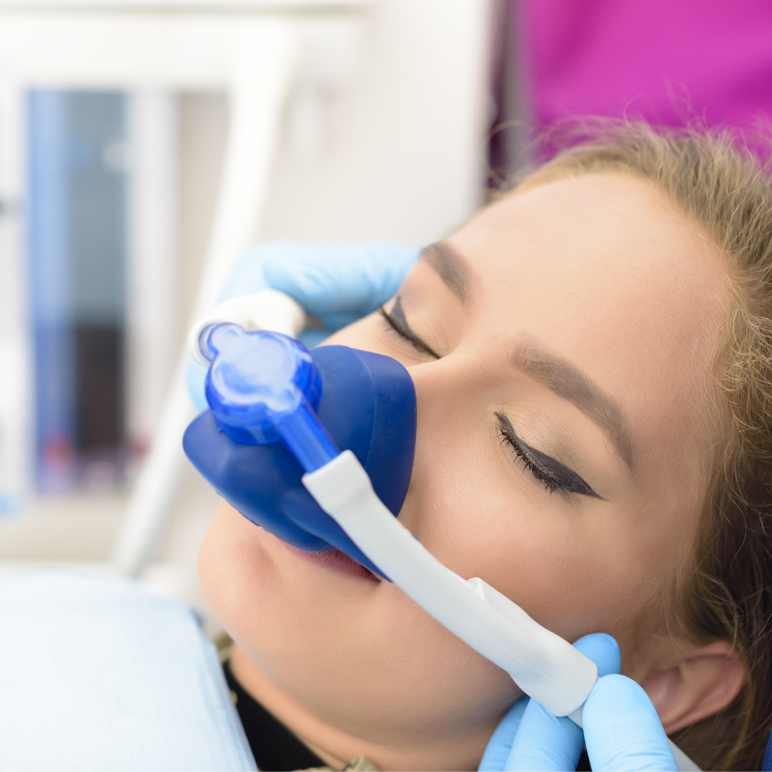 Woman Wearing Nitrous Oxide Mask